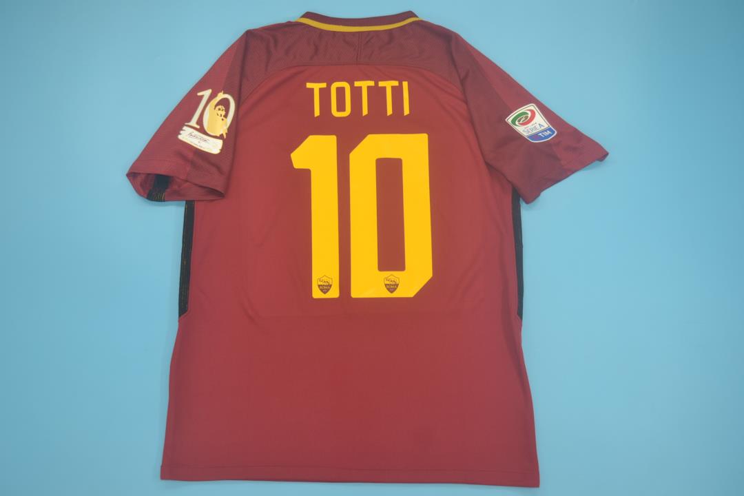 AAA Quality Roma 17/18 Totti Last Match Home Soccer Jersey